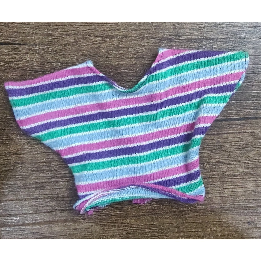 Vintage Superstar Barbie Era Genuine Mattel Oversized Striped Top Pink Blue Z15